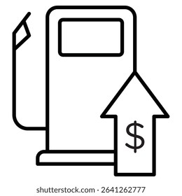 Fuel price increase icon simple flat icon vector symbol
