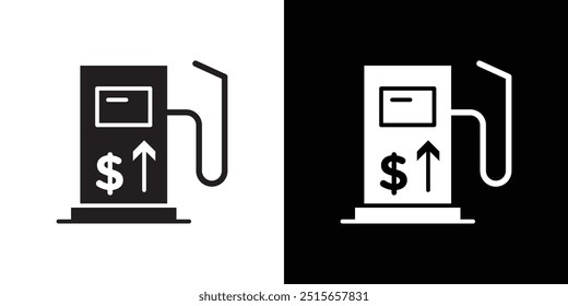 Fuel price increase icon Thin line flat illustration
