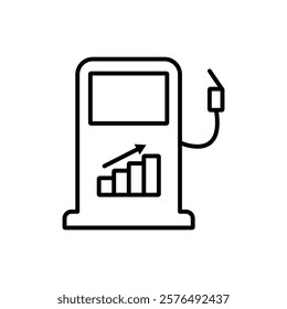 Fuel price increase icon vector outline logo sign