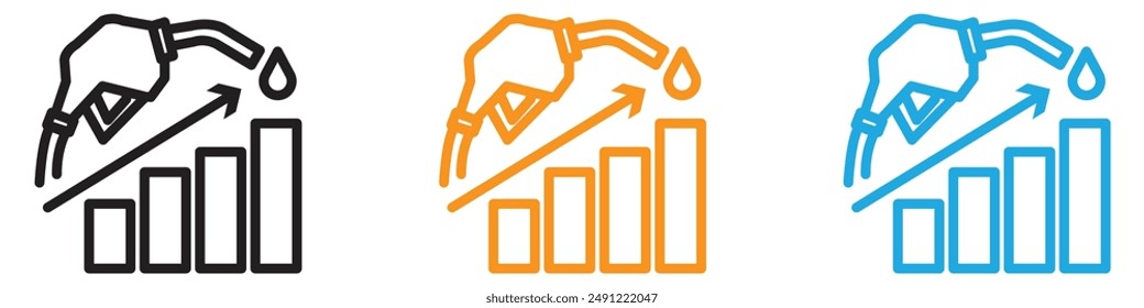 Fuel price increase vector logo set collection for web app ui