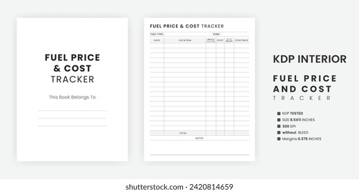 Fuel Price Tracker Printable Vehicle Fuel Cost Per Mile Fuel Cost Expense Log