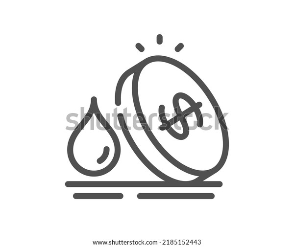 Fuel prices line icon. Petrol price sign. Diesel\
rate symbol. Quality design element. Linear style fuel price icon.\
Editable stroke. Vector