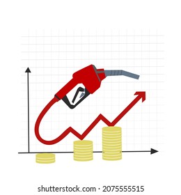 Fuel Prices Rise Again Stock Illustration. Fuel Price Hike Paragraph. Fuel Prices Hit Record High Vector Illustration