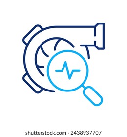 Icono de línea de diagnóstico de bomba de combustible. Ilustración vectorial. Trazo editable.