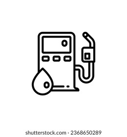 Fuel pump, gas station outline icon. Vector illustration. Isolated icon is suitable for web, infographics, interfaces, and apps.