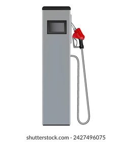 Fuel pump. Gas station. Gas station. Set of fuel pumps from different sides.Wireless, contactless or cashless payments, rfid nfc	. Isolated vector illustration