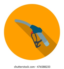 Fuel pump icon flat. Single silhouette auto parts icon from the big car flat - stock vector