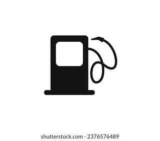 Symbol der Kraftstoffpumpe. Gas- und Elektrostation Silhouette. Tankstelle schwarzes Symbol. Vektorgrafik einzeln auf Weiß