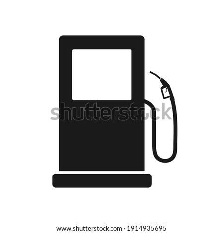 Fuel pump icon. Gas and electric station silhouette. Petrol station black symbol. Vector isolated on white
