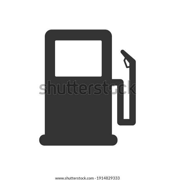 Fuel pump icon.\
Gas and electric station silhouette. Petrol station black symbol.\
Vector isolated on white