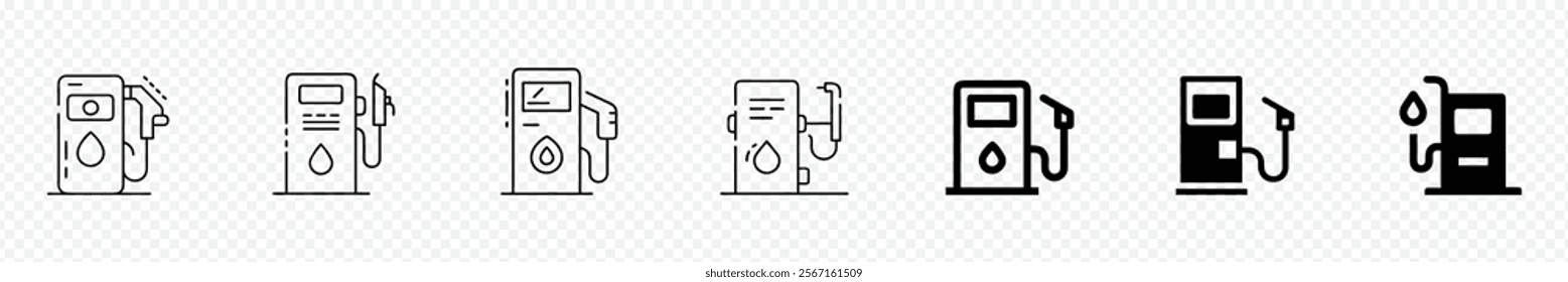 fuel pump icon, Gas pump icon. Fuel, gas, Gasoline, petrol or diesel pump nozzle vector icons.