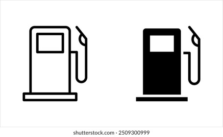 Conjunto de ícones da bomba de combustível. Design de ícone de posto de gasolina. ilustração vetorial sobre fundo branco