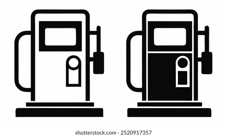 Symbolsatz für Kraftstoffpumpe. Tankstellen-Symboldesign. Vektorgrafik auf weißem Hintergrund