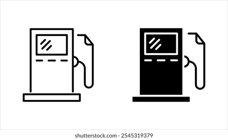 Conjunto de iconos de bomba de combustible, diseño de iconos de gasolinera, carrera editable de alta calidad para App móviles, Diseño web, Sitios web, tiendas en línea, etc., Ilustración vectorial sobre fondo blanco.