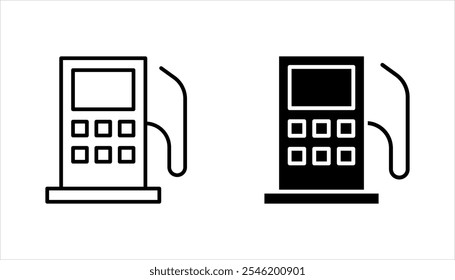 Conjunto de iconos de bomba de combustible, diseño de iconos de gasolinera, carrera editable de alta calidad para App móviles, Diseño web, Sitios web, tiendas en línea, etc., Ilustración vectorial sobre fondo blanco.