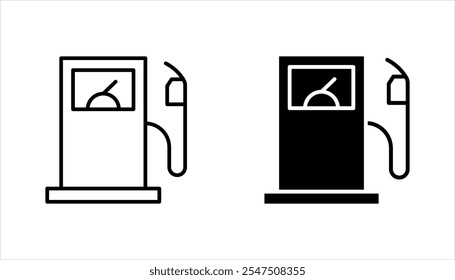 Conjunto de iconos de bomba de combustible, diseño de iconos de gasolinera, carrera editable de alta calidad para App móviles, Diseño web, Sitios web, tiendas en línea, etc., Ilustración vectorial sobre fondo blanco.