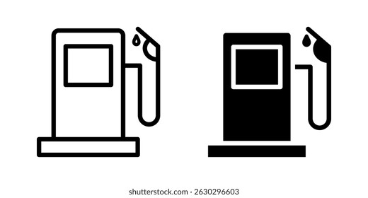 Fuel pump Icon set. Symbol isolated white background. vector illustration. color editable.