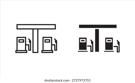 Icono de la bomba de combustible. Conjunto de iconos de la bomba de gasolina, design.on fondo blanco
