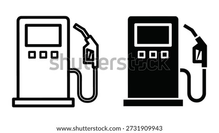 Fuel pump icons in black and white