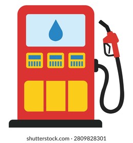 Fuel pump illustration representing gasoline station equipment, petroleum services, vehicle refueling, energy infrastructure, automotive transportation, commercial fuel supply, and industrial retail design applications.