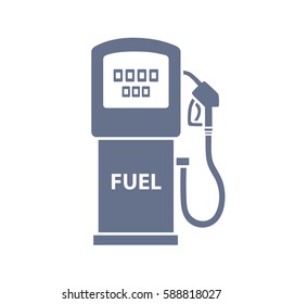 Fuel pump isolated. Gas or petrol filling station vector icon.