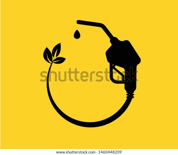 Fuel pump with leaf\
vector logo design.