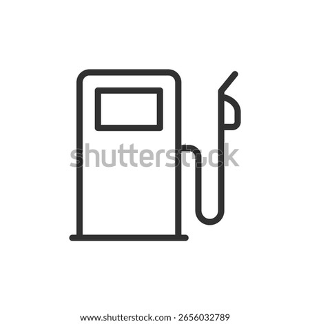 Fuel pump, linear icon. Gasoline station and refueling infrastructure. Line with editable stroke.