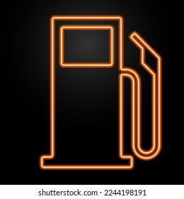 fuel pump neon sign, modern glowing banner design, colorful modern design trends on black background. Vector illustration.