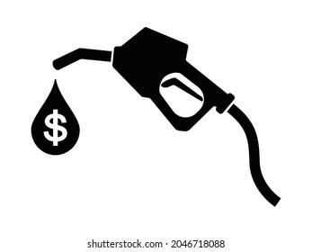 Fuel pump nozzle sign.Gasoline, Gas station icon. Vector illustration of fueling nozzle gasoline, diesel, gas isolated on white background. Petroleum fuel pump template. Pump nozzle, oil dripping.