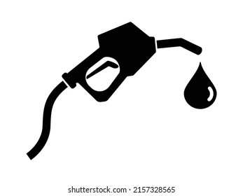 Fuel Pump Nozzle Sign.Gasoline, Gas Station Icon. Vector Illustration Of Fueling Nozzle Gasoline, Diesel, Gas Isolated On White Background. Petroleum Fuel Pump Template. Pump Nozzle, Oil Dripping.