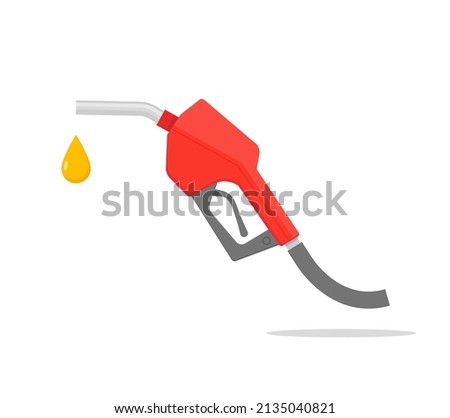 Fuel pump petrol icon drop hanging. Gas pump gun logo vector pipe gasoline