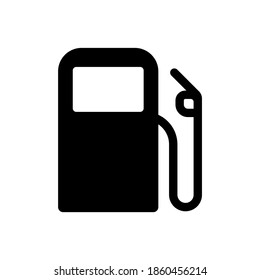 Fuel pump petrol symbol. Gas station black icon isolated vector on white background.