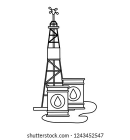 Fuel pump refinery black and white