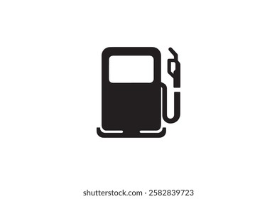 fuel pump station vector silhouette isolated in white background