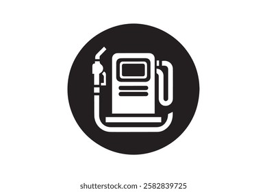 fuel pump station vector silhouette isolated in white background