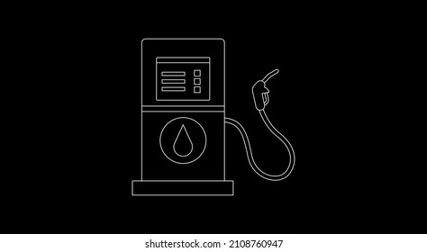 Fuel pump vector icon. Isolated oil, gas, petrol station flat symbol - Vector