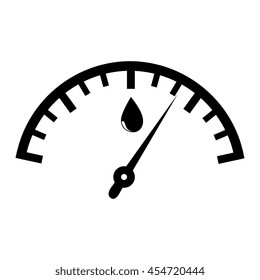 Fuel quantity indicator black and white colors isolated flat icon