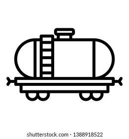 Fuel rail car icon. Outline fuel rail car vector icon for web design isolated on white background