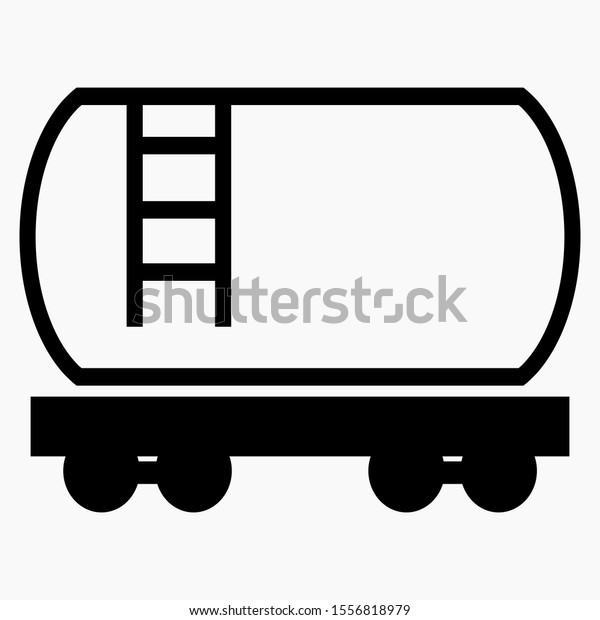 Fuel rail car icon. Railway tank. Oil tank.\
Transportation of gasoline. Vector\
icon.
