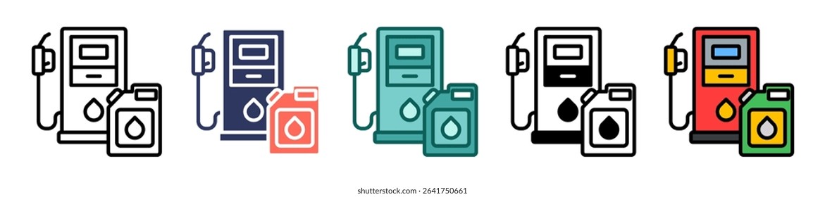 Fuel Rationing Icon Multiple Vector Illustration