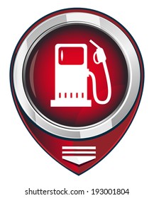 Fuel. Red map pointer. Vector illustration.