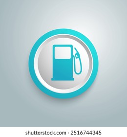 Fuel refill symbol blue icon. Vector illustration
