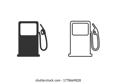 Fuel refill symbol line icon set. Vector illustration