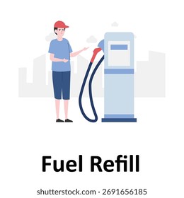 Ilustración vectorial de recarga de combustible que puede editar o modificar fácilmente
