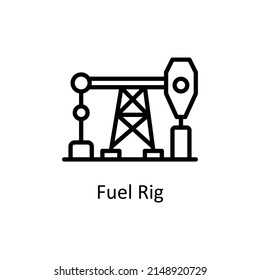 Icono de contorno vectorial de la plataforma de combustible para web aislada en el archivo EPS 10 de fondo blanco