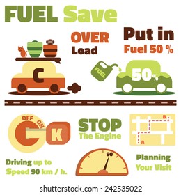 Fuel save vecter illustration infographics