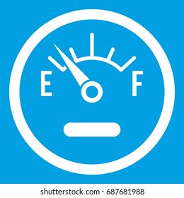 Fuel sensor icon white isolated on blue background vector illustration