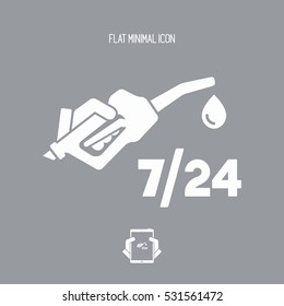 Fuel service 7/24 - Vector web icon