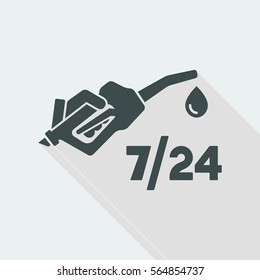 Fuel service 7/24 - Vector web icon