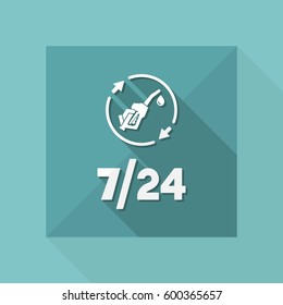 Fuel service 7/24 - Vector web icon